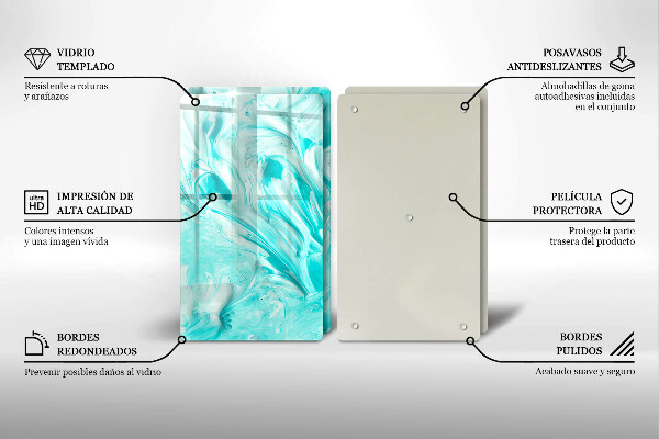 Steklena podloga za rezanje Abstraktne barve