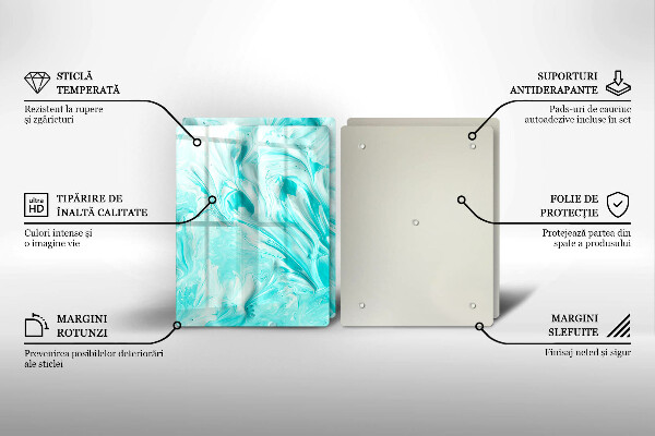 Steklena podloga za rezanje Abstraktne barve