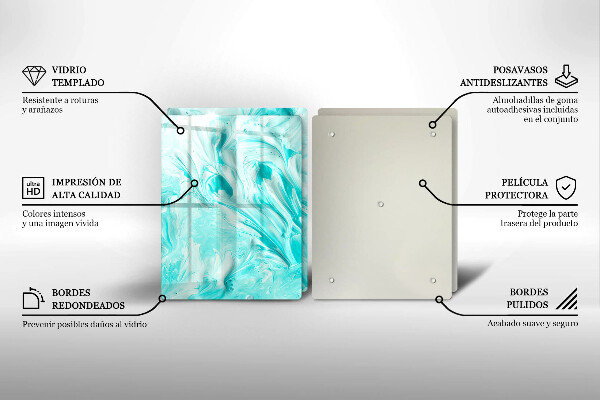 Steklena podloga za rezanje Abstraktne barve