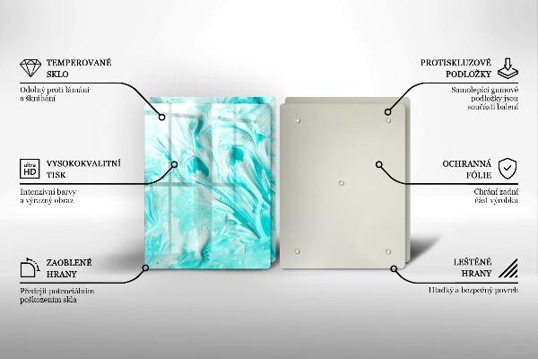 Steklena podloga za rezanje Abstraktne barve