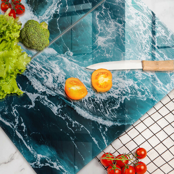 Steklena podloga za rezanje Peneči se valovi vode