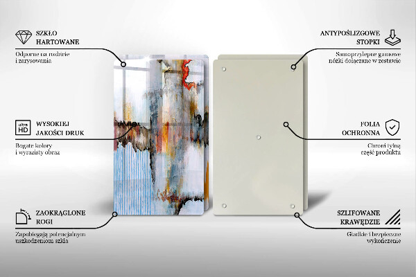 Steklena podloga za rezanje Abstraktne barve