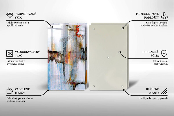 Steklena podloga za rezanje Abstraktne barve