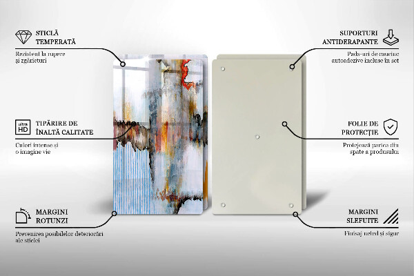 Steklena podloga za rezanje Abstraktne barve