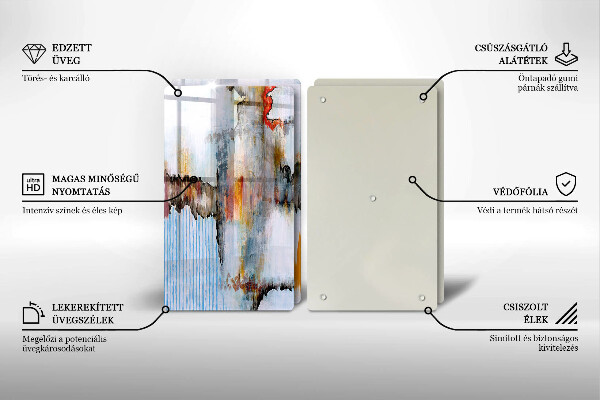 Steklena podloga za rezanje Abstraktne barve