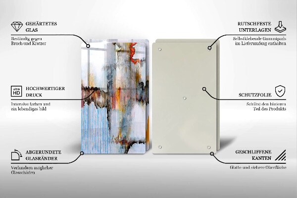 Steklena podloga za rezanje Abstraktne barve