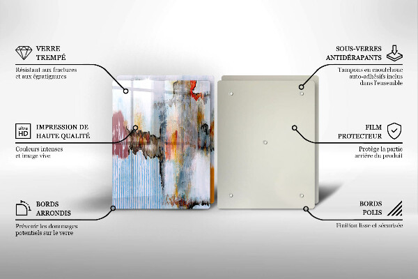 Steklena podloga za rezanje Abstraktne barve