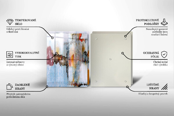Steklena podloga za rezanje Abstraktne barve