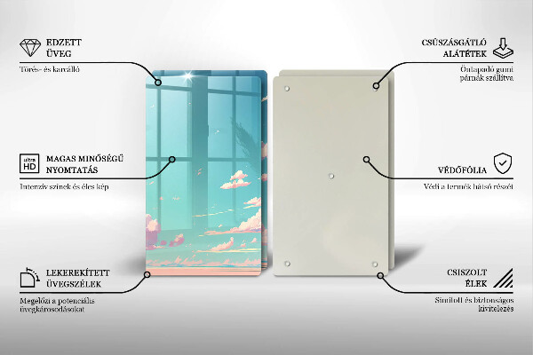 Steklena podloga za rezanje Pravljična nebesa