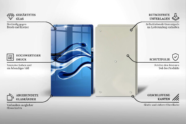 Steklena podloga za rezanje Abstrakcija tekočine