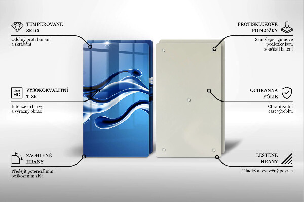 Steklena podloga za rezanje Abstrakcija tekočine