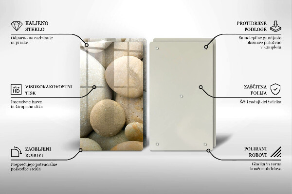 Steklena podloga za rezanje Vzorec ovalnih kamnov