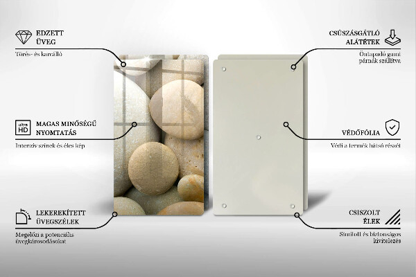 Steklena podloga za rezanje Vzorec ovalnih kamnov