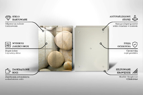 Steklena podloga za rezanje Vzorec ovalnih kamnov