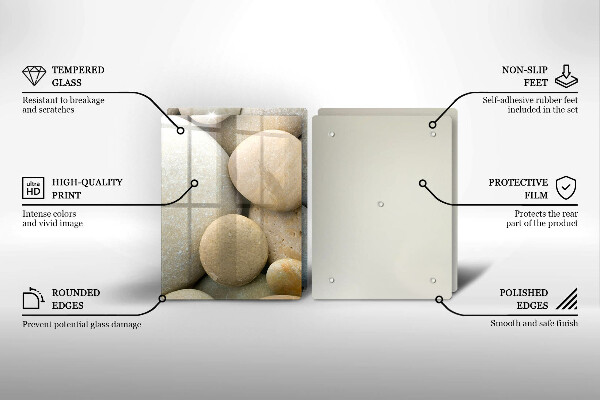 Steklena podloga za rezanje Vzorec ovalnih kamnov