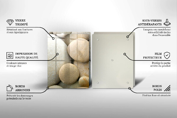 Steklena podloga za rezanje Vzorec ovalnih kamnov