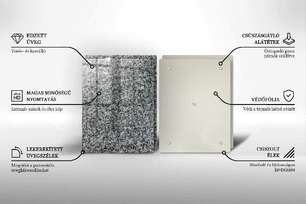 Steklena podloga za rezanje Kamnita tekstura