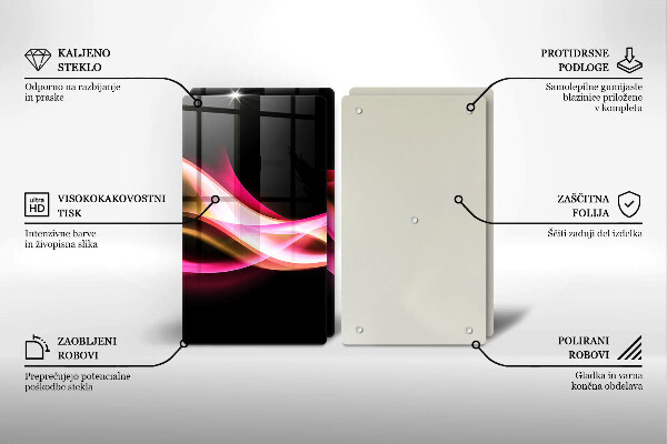 Steklena podloga za rezanje Abstraktni neonski dim