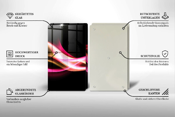 Steklena podloga za rezanje Abstraktni neonski dim