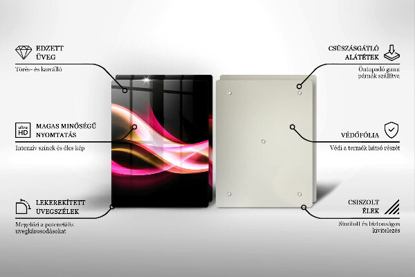 Steklena podloga za rezanje Abstraktni neonski dim