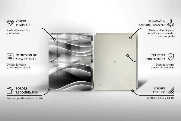 Steklena podloga za rezanje Abstraktne črte dima