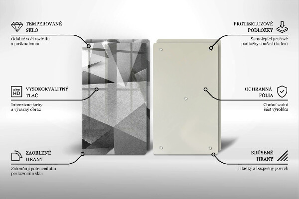 Steklena podloga za rezanje Konkretna ostra abstrakcija