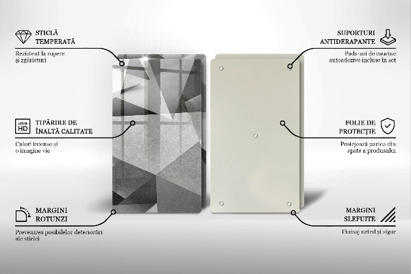 Steklena podloga za rezanje Konkretna ostra abstrakcija