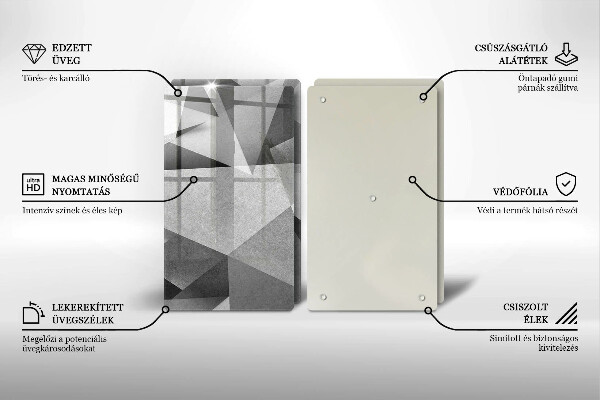 Steklena podloga za rezanje Konkretna ostra abstrakcija