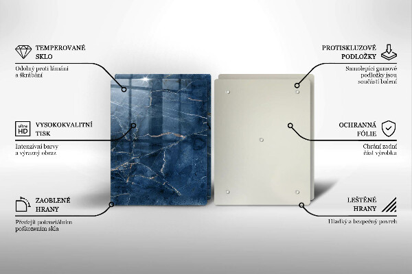 Steklena podloga za rezanje Tekstura marmornega kamna