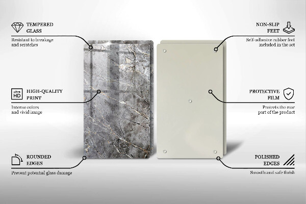 Steklena podloga za rezanje Kamnita tekstura