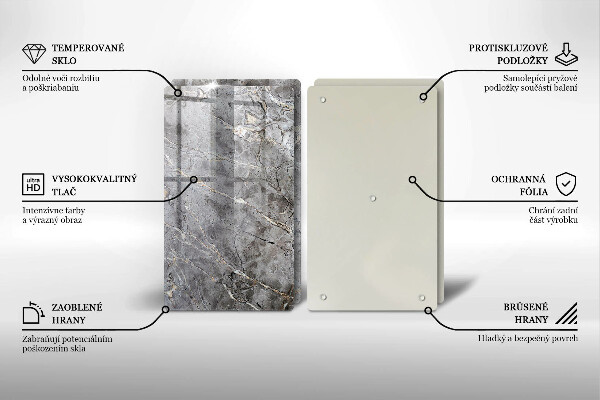 Steklena podloga za rezanje Kamnita tekstura