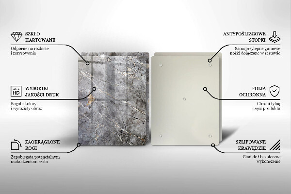 Steklena podloga za rezanje Kamnita tekstura