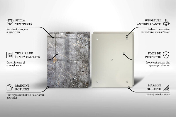 Steklena podloga za rezanje Kamnita tekstura