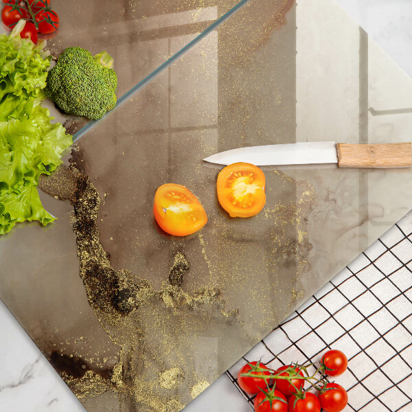 Steklena podloga za rezanje Zlata abstrakcija