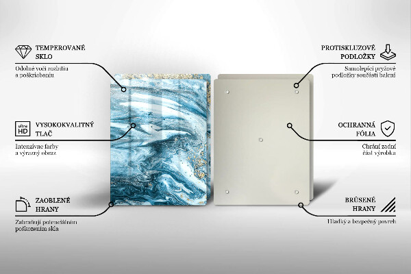 Steklena podloga za rezanje Struktura z zlatom