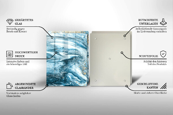Steklena podloga za rezanje Struktura z zlatom
