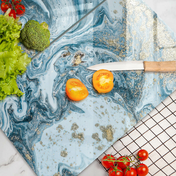 Steklena podloga za rezanje Struktura z zlatom