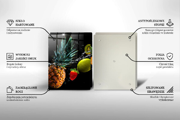 Steklena podloga za rezanje Sadje v vodi