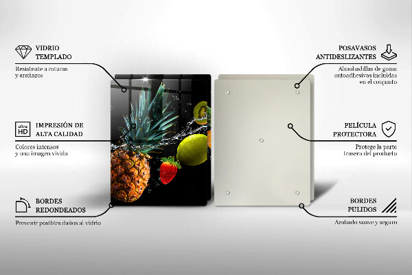 Steklena podloga za rezanje Sadje v vodi