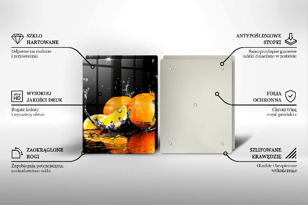 Steklena podloga za rezanje Sočno oranžno sadje