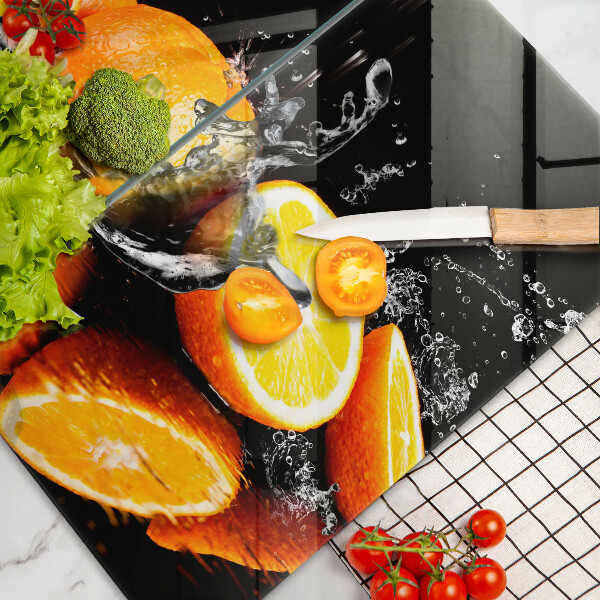 Steklena podloga za rezanje Sočno oranžno sadje