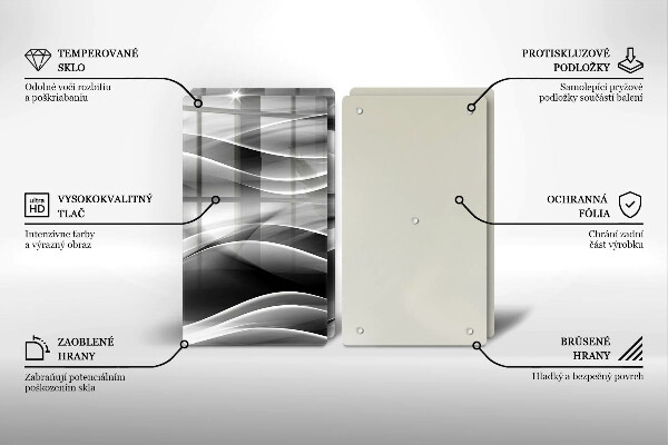 Steklena podloga za rezanje Abstrakcija nežne linije