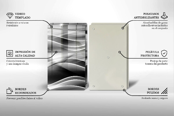 Steklena podloga za rezanje Abstrakcija nežne linije