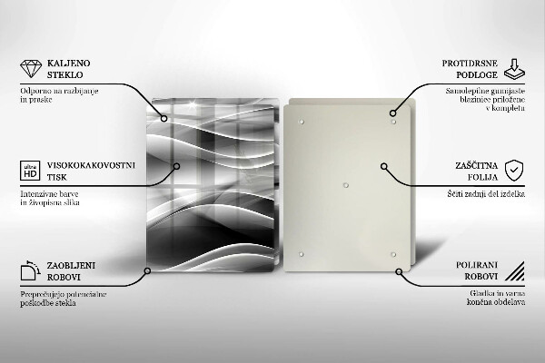 Steklena podloga za rezanje Abstrakcija nežne linije