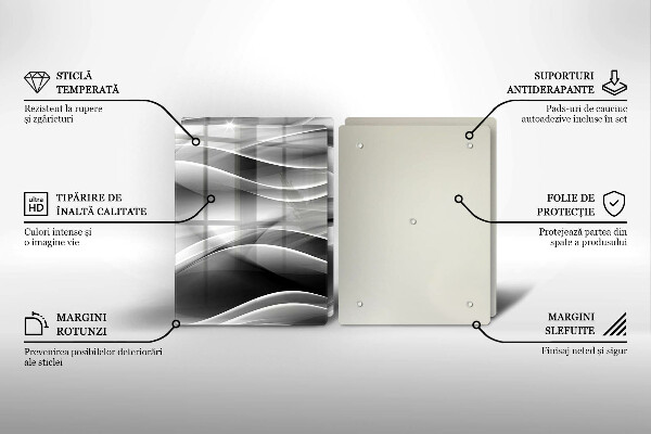 Steklena podloga za rezanje Abstrakcija nežne linije