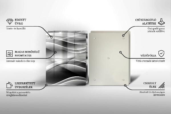Steklena podloga za rezanje Abstrakcija nežne linije