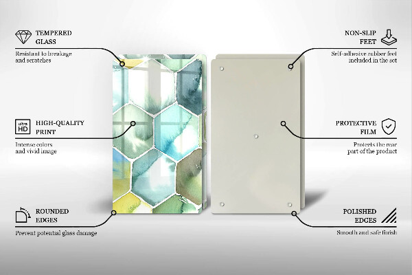 Steklena podloga za rezanje Akvarelni šesterokotniki