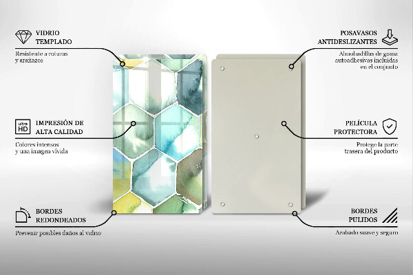 Steklena podloga za rezanje Akvarelni šesterokotniki