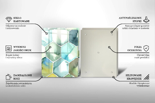 Steklena podloga za rezanje Akvarelni šesterokotniki