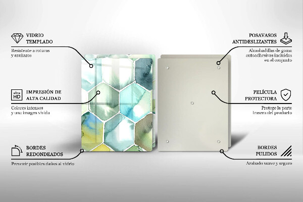 Steklena podloga za rezanje Akvarelni šesterokotniki